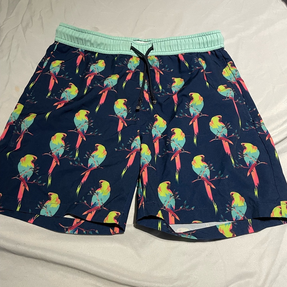 Men's Parrot Print Swim Shorts - Multicolor